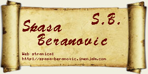 Spasa Beranović vizit kartica